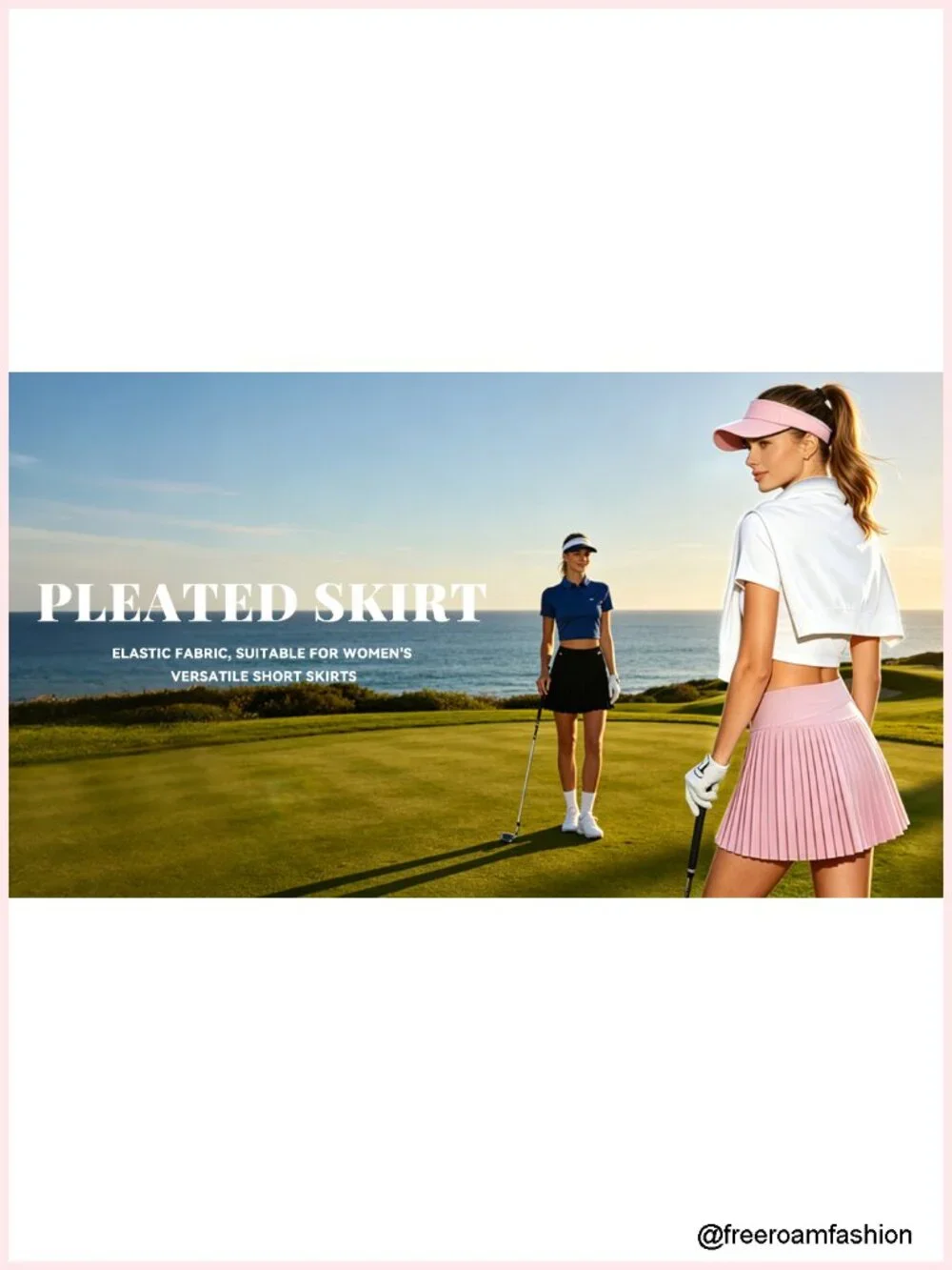 Pleated Tennis Skirt with Built-In Shorts & Pockets, High Waisted Athletic Skort